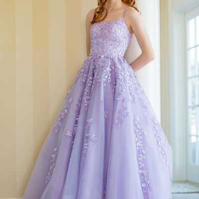 Sp1016,lilac applique beaded tulle prom dresses,long evening gown with beaded