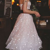 SP1021,Wild Stars Ombre Light Pink Midi Homecoming Dresses,Sparkly Celestial Wedding Gown with Stars and Sequins  - Thumbnail 1