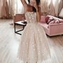SP1021,Wild Stars Ombre Light Pink Midi Homecoming Dresses,Sparkly Celestial Wedding Gown with Stars and Sequins -4
