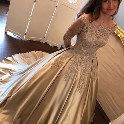 Sp1026,luxury gold off the shoulder prom dresses,princess long sleeves quinceanera gown  - Thumbnail 5