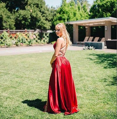 SP1047,Sexy Red Satin Sheath Prom Dresses,Corss Back Evening Gown with Slit