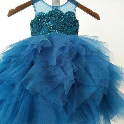 Flower girl dresses with rhinestones - Thumbnail 3