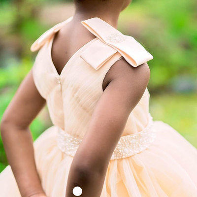 V neck floor length flower girl dresses - Thumbnail 3