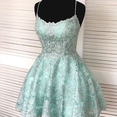 Sp1059,straps mint green short lace homecoming dress,lace graduation dress