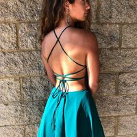SP1070,Cute Homecoming Dress,Spaghetti Straps Homecoming Dress,A-line Homecoming Dress,Short Prom Dress,Graduation Prom Dress - Thumbnail 2