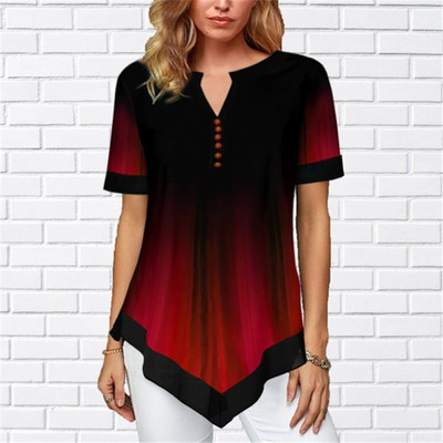 Split Neck Plaid Print Roll Tab Sleeve Blouse