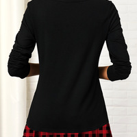V Neck Printed Button Front T Shirt - Thumbnail 4