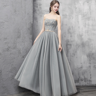 Cute tulle long prom dress evening dress - Thumbnail 4