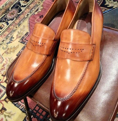 New Two Tone Handmade Leather Moccasin Wedding Shoes,Mens Formal Wear Shoes