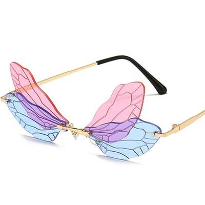 Fashion rimless dragonfly wing sunglasse