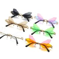 Fashion Rimless Dragonfly Wing Sunglasse - Thumbnail 1