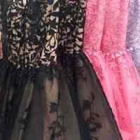 Pretty A-Line Scoop Cross Back Lace Homecoming Dresses,Short Prom Dresses - Thumbnail 4