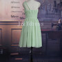 Popular One Shoulder Knee Length Chiffon Bridesmaid Dress-1