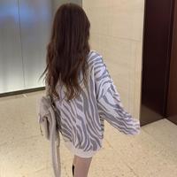 Zebra Stripe Pattern Hoodie Sweatshirt - Thumbnail 2