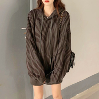 Zebra Stripe Pattern Hoodie Sweatshirt - Thumbnail 4