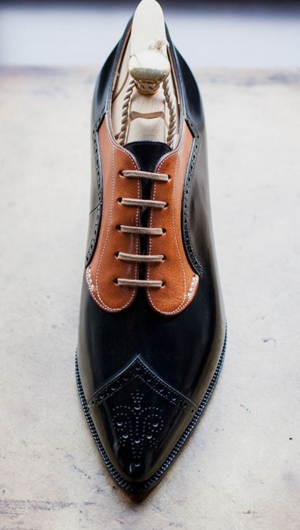 Luxury Black Leather Gentlemen Wear Wingtip Shoes, Italian Best Customize Dress Up Brogue Shoes