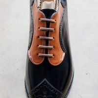 Luxury Black Leather Gentlemen Wear Wingtip Shoes, Italian Best Customize Dress Up Brogue Shoes - Thumbnail 1