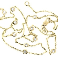 BEZEL SET CHAIN 14 GOLD VERMIL CZ - Thumbnail 2