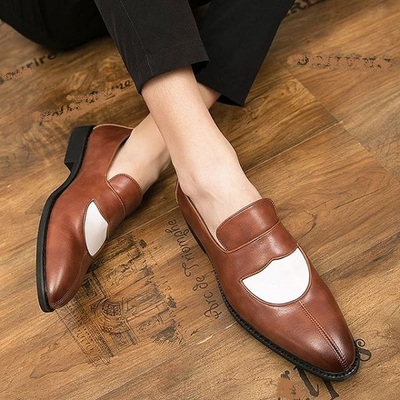 Handmade men two tone shoes, men spectator shoes, men formal shoes in brown and beige color
