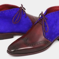 Outclass Wear Oxfords Design Wingtip Brogues Chukka Brown Blue Suede Customize Dress Up Men's Boot - Thumbnail 1