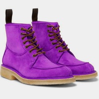 Men Latest Decent Purplish Casual Wear Handmade Suede Crepe Sole Desert Boot - Thumbnail 1