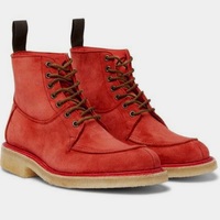 Stylish Red Christmas Color Casual Wear Handmade Suede Crepe Sole Desert Boot - Thumbnail 4