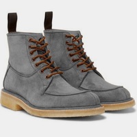 Grey Dress Wear Crepe Sole Lace Up Fastening Split Ankle High Walking Boot For Men's - Thumbnail 4