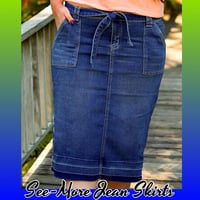 TIFFANY TIE WAIST DENIM SKIRT - Thumbnail 1