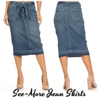 TIFFANY TIE WAIST DENIM SKIRT - Thumbnail 2