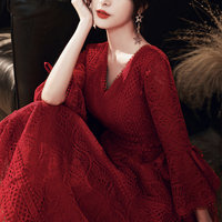 High quality lace short prom dress party dress - Thumbnail 1