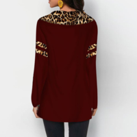 Leopard Print Long Sleeve Button Detail T Shirt - Thumbnail 4