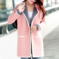 Long Sleeve Open Front Grey Cardigan - Thumbnail 2