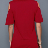 Printed Short Sleeve Navy Blue T Shirt - Thumbnail 4