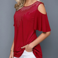 Printed Short Sleeve Navy Blue T Shirt - Thumbnail 3