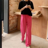 Rose Red Corduroy Straight Leg Pants - Thumbnail 2