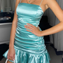 Sexy Peppermint Pleated Dress-1