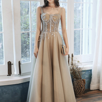 Lovely tulle lace long prom dress evening dress - Thumbnail 2