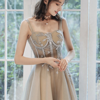 Lovely tulle lace long prom dress evening dress - Thumbnail 5