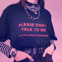 Free Shipping-"PLEASE DON'T TALK TO ME" TEE - Thumbnail 2