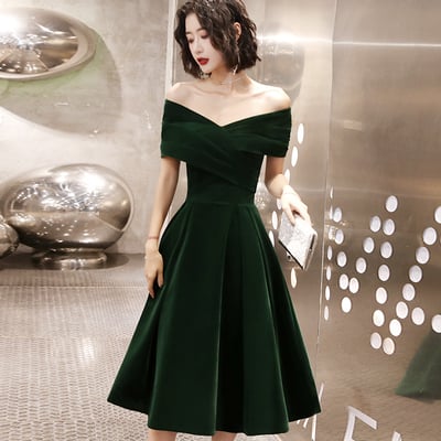 Green velvet short prom dress homecoming dress