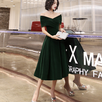 Green velvet short prom dress homecoming dress - Thumbnail 3