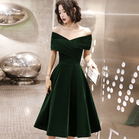 Green velvet short prom dress homecoming dress - Thumbnail 6