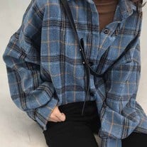 Plaid Retro Loose Cardigan Shirt