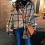 Plaid Retro Loose Cardigan Shirt-2