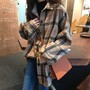 Plaid Retro Loose Cardigan Shirt-3