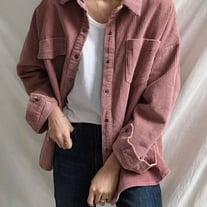 Cardigan Long Sleeves Corduroy Jacket