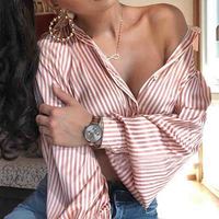 Retro Striped Long Sleeve Loose Shirt - Thumbnail 2