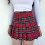 Sexy Plaid High Waist Mini Skirt-1