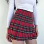 Sexy Plaid High Waist Mini Skirt-3