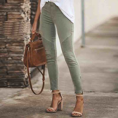 Stretch Tight Zipper Pants